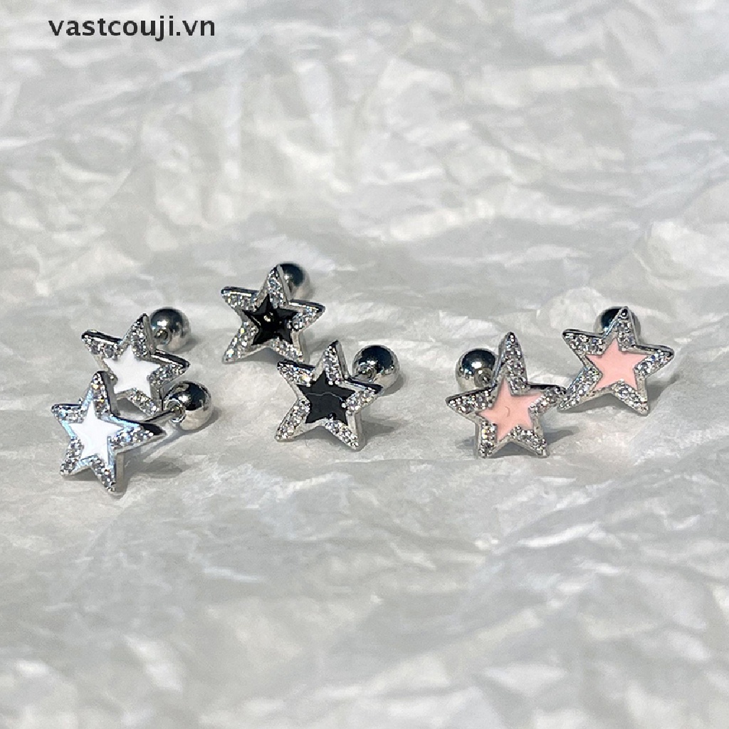 1 Đôi Bông Tai Đính Đá Zircon Thời Trang Cho Nữ