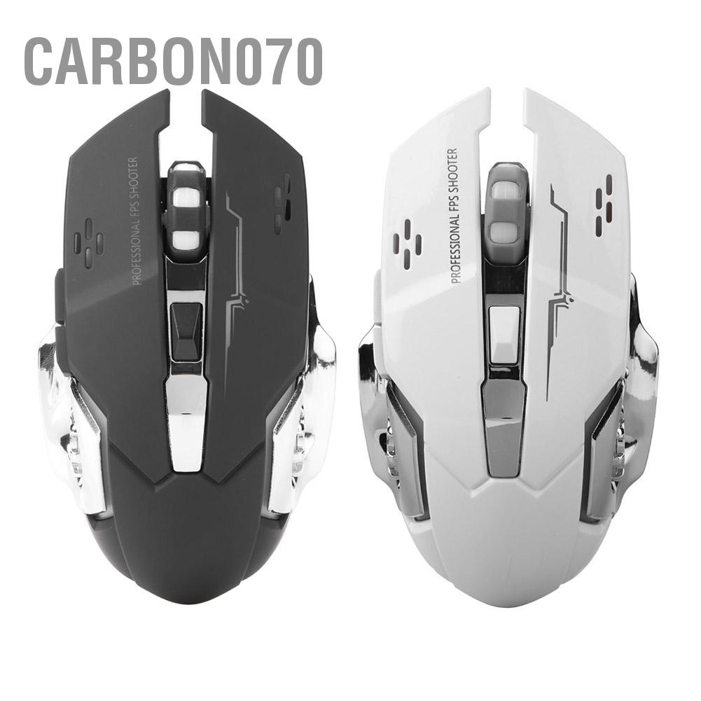 Carbon070 Chuột chơi game quang học không dây 2400DPI USB 2.4GHz Mute có thể sạc lại cho PC/Laptop
