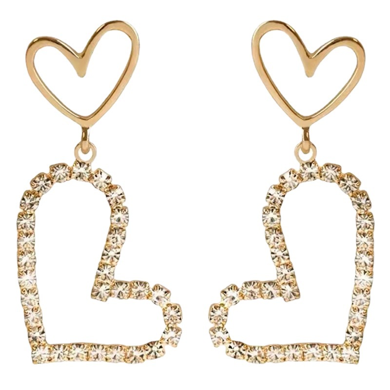 Bông Tai Mạ Bạc 925 Hình Trái Tim Phong Cách Hàn Quốc