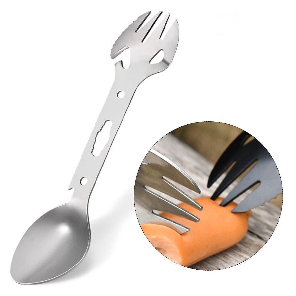 MUVAKO Bộ Muỗng Nĩa Bằng Thép Không Gỉ Thiết Kế Nhỏ Gọn Tiện Dụng Mang Theo Du Lịch Cắm Trại