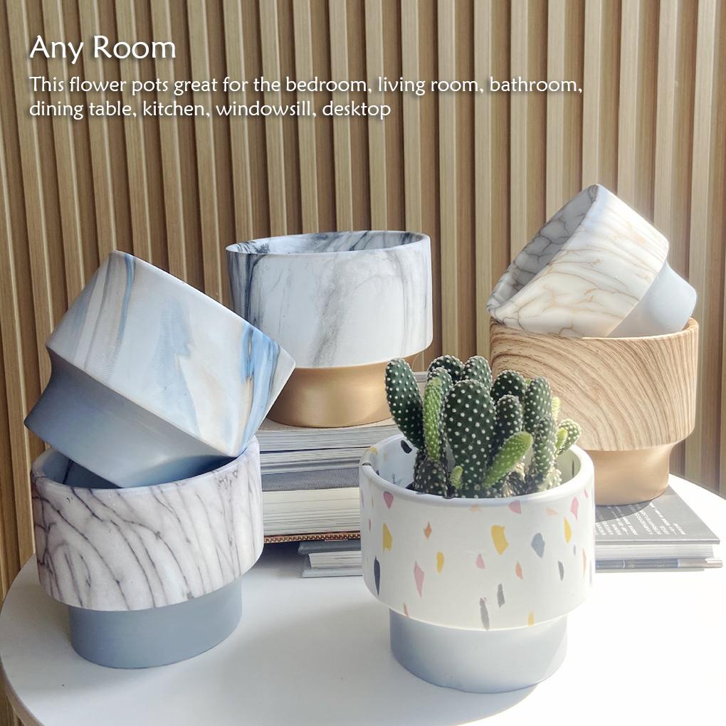 Chậu Gốm Trồng Cây Có Lỗ Thoát Nước Để Bàn Trang Trí Nội Thất
