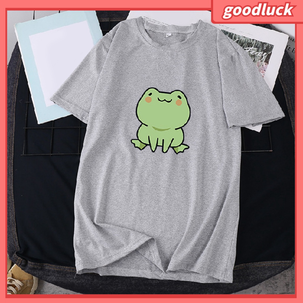 Áo Thun Tay Ngắn Chất Liệu Polyester In Họa Tiết Hoạt Hình Chú Ếch Dễ Thương Thời Trang Mùa Hè Cho Nữ