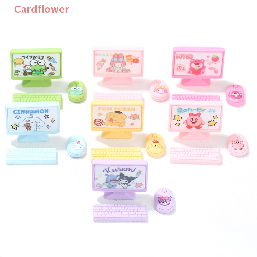 &lt; Cardflower &gt; Bộ Phụ Kiện Trang Trí Bàn Phím + Chuột Mini Cho Nhà Búp Bê