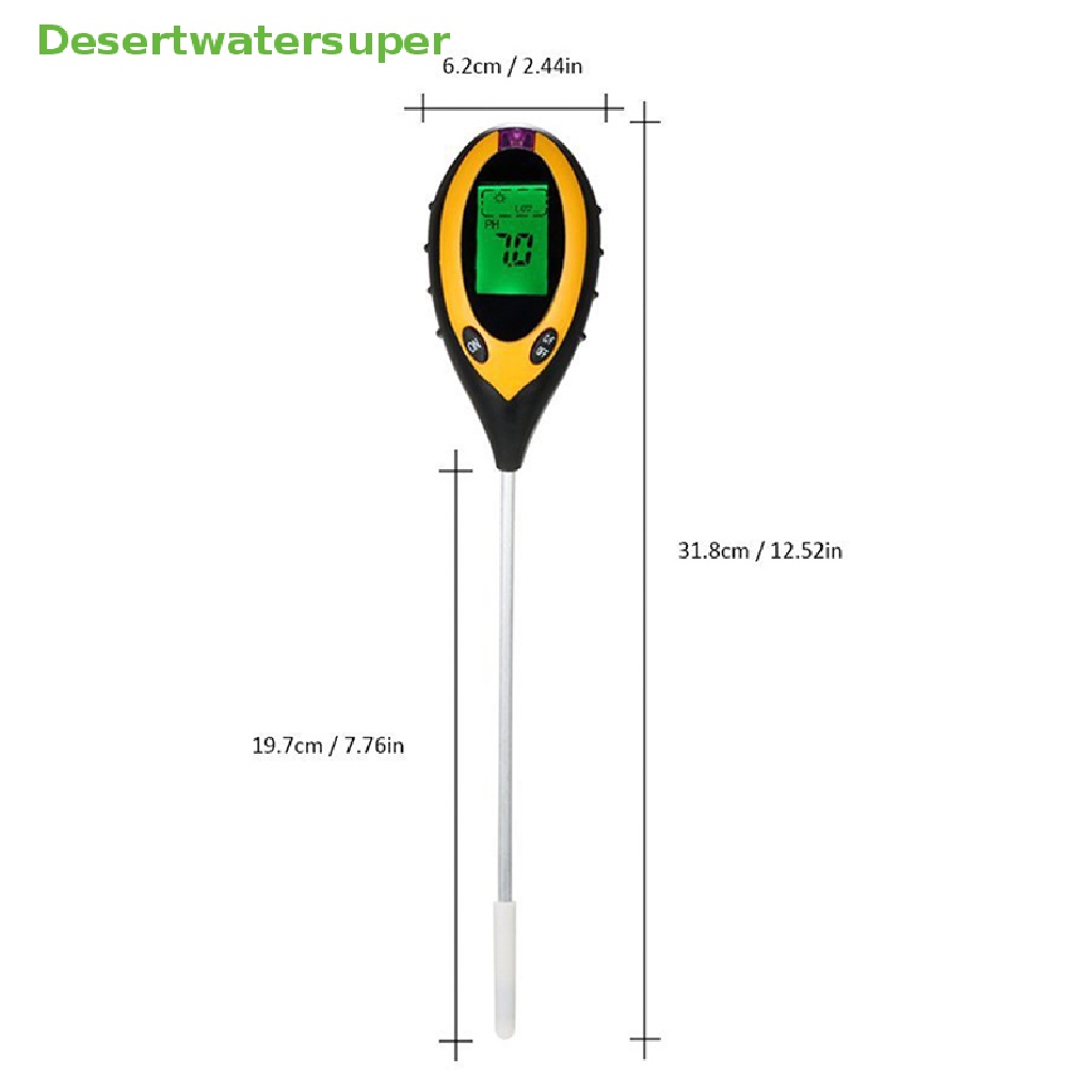 Máy Đo Độ PH / Độ Ẩm / Ánh Sáng Mặt Trời 4 Trong 1 Có Màn Hình LCD Hot!