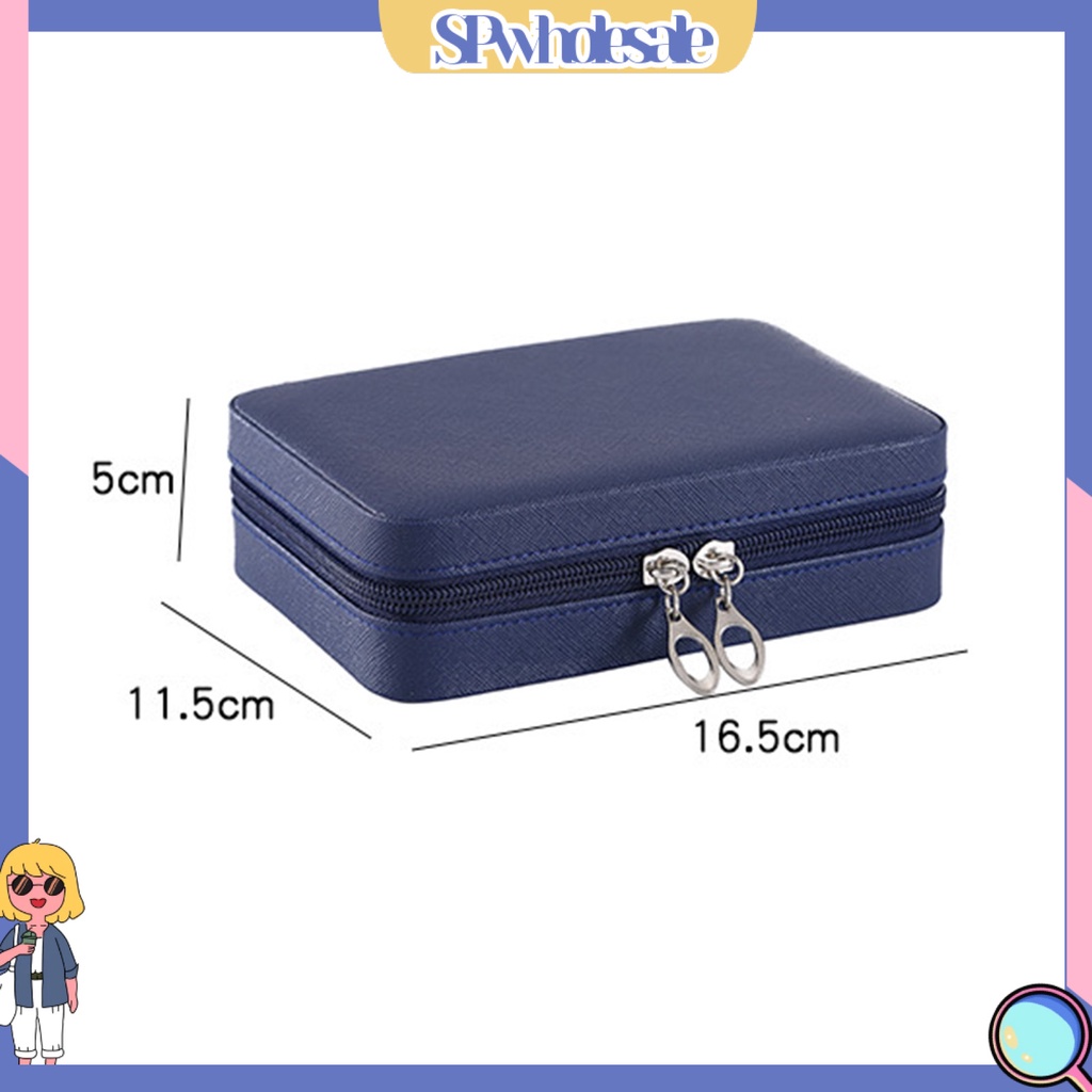 &lt;SPwholesale&gt; Hộp Đựng Trang Sức Giả Da Đa Năng Hình Vuông Nhỏ Gọn Dùng Tại Nhà
