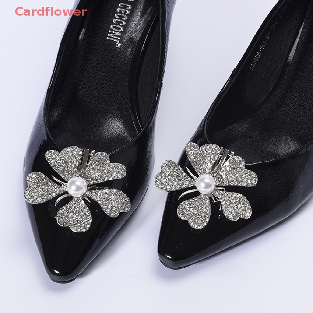 1 Cặp Phụ Kiện Kẹp Giày Cao Gót Đính Hoa Pha Lê Đa Dạng Cổ Điển DIY Mới