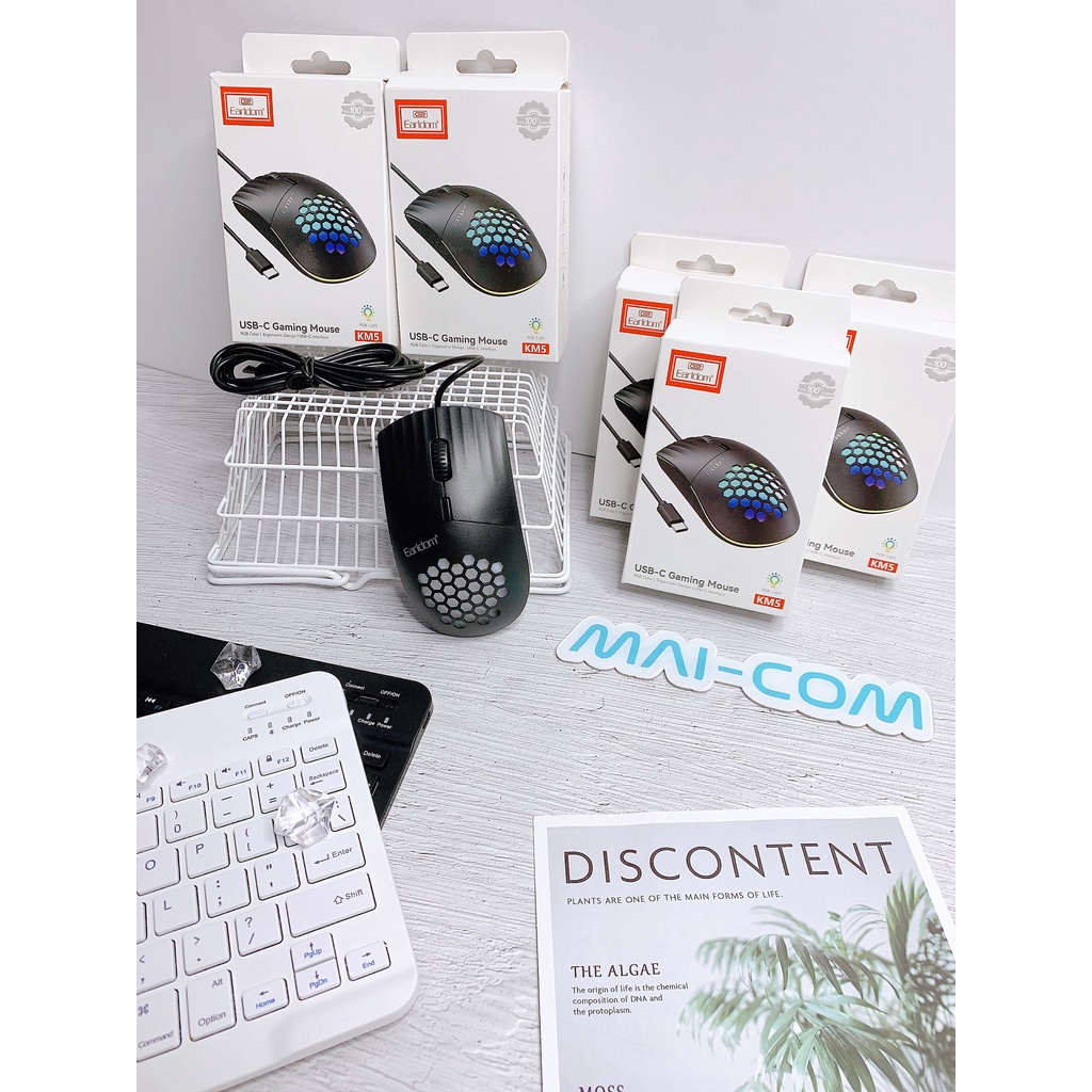 Chuột Máy Tính Có Dây Có Đèn LED - Đầu TypeC  E.a.r. d.o.m ET-KM5 - CHÍNH HÃNG
