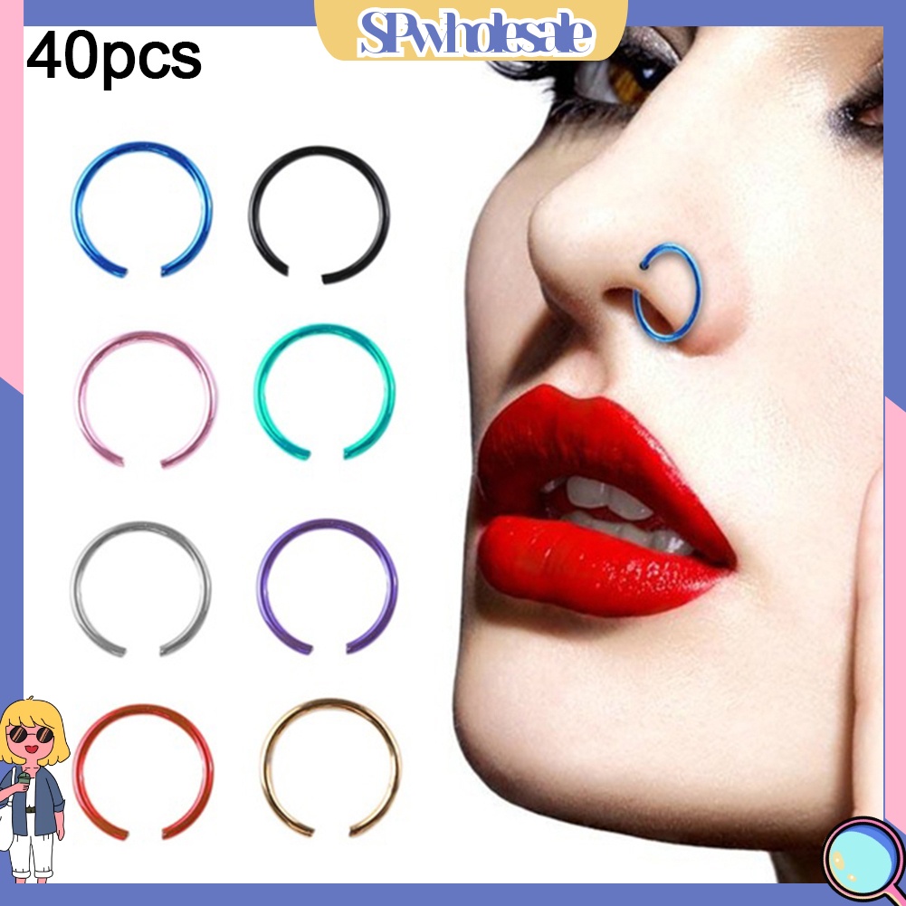 &lt;SPwholesale&gt; Hộp 40 Khuyên Mũi Tròn Cá Tính