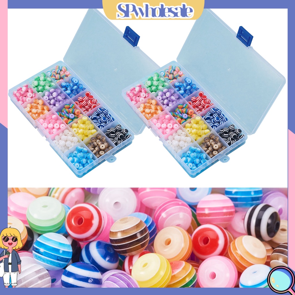 &lt;SPwholesale&gt; Túi 450 Hạt Xỏ Lỗ Tròn 8mm Nhiều Màu Tự Làm Trang Sức