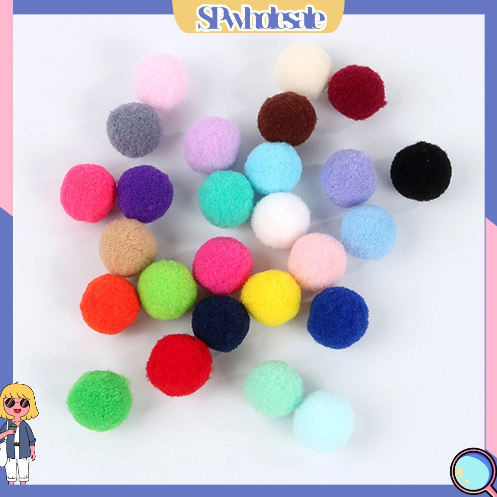 &lt;SPwholesale&gt; Set 50 Thẻ Pompom Mini 20mm Trang Trí Nghệ Thuật Thủ Công