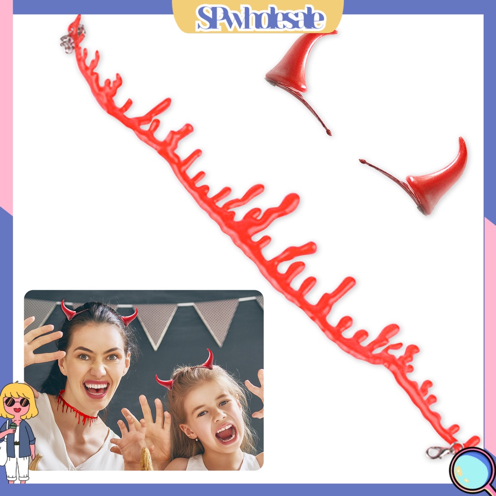 &lt;SPwholesale&gt; Set 2 Kẹp Tóc Sừng Quỷ Hóa Trang Halloween
