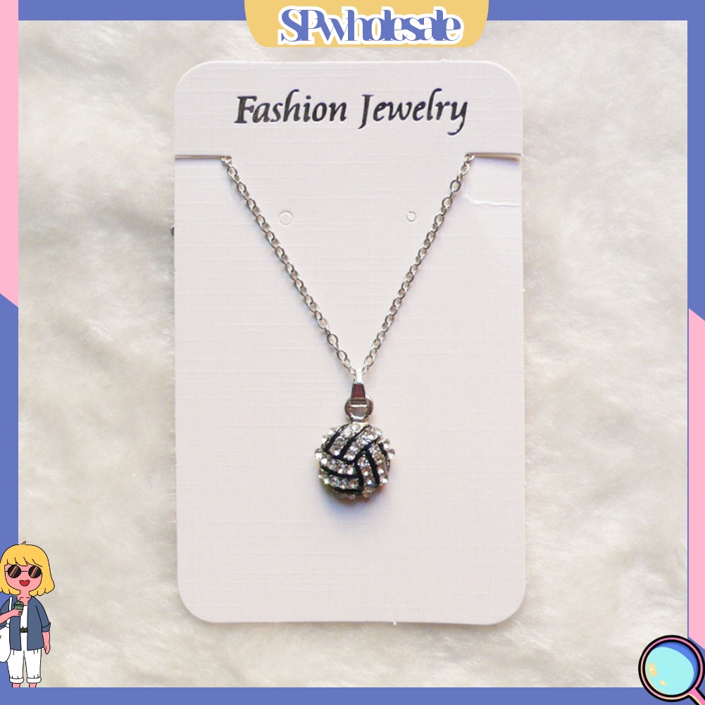 &lt;SPwholesale&gt; Vòng cổ Mặt Hình Quả Bóng Bầu Dục Đính Đá Thời Trang Cho Nam Và Nữ