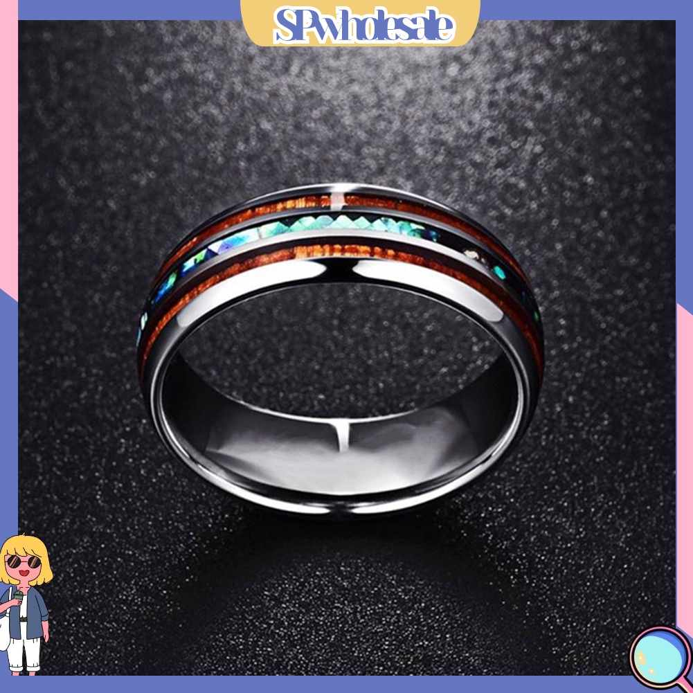 &lt;SPwholesale&gt; Nhẫn Vỏ Gỗ Họa Tiết Chip Vỏ Sò Phong Cách Vintage Quà Tặng Trang Sức Cho Cặp Đôi