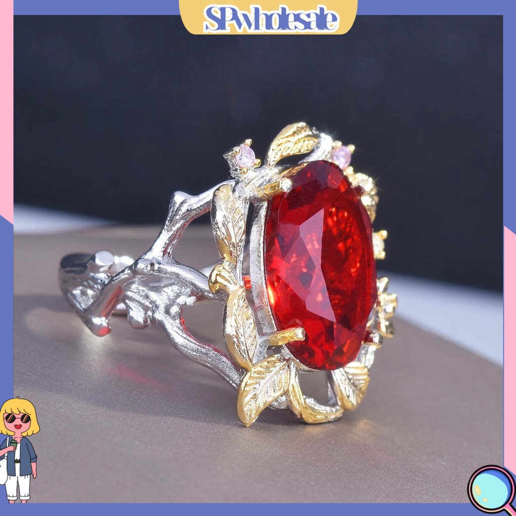 &lt;SPwholesale&gt; Nhẫn Hở Hình Chiếc Lá Sáng Có Thể Điều Chỉnh Trang Sức Mặc Hàng Ngày Cho Nữ