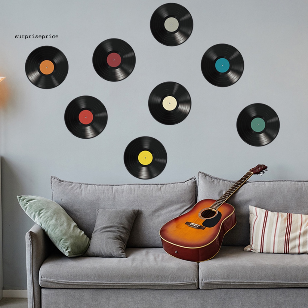 1 Set Decal dán tường Nghệ Thuật Kiểu Đĩa Hát Cổ Điển Dùng Trang Trí Nhà