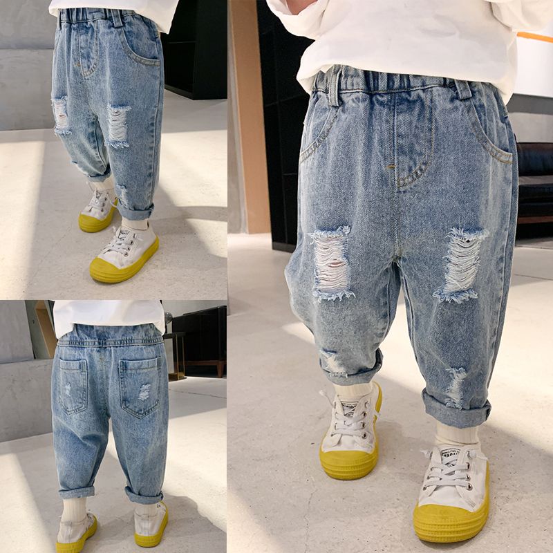 [New Style Offer] ~ Quần Jeans Rách Mỏng Phong Cách Mới Cho Bé Trai