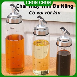 Chai thủy tinh 500ml Lọ đựng dầu ăn nước mắm Bình có vạch chia chịu nhiệt bền cao cấp