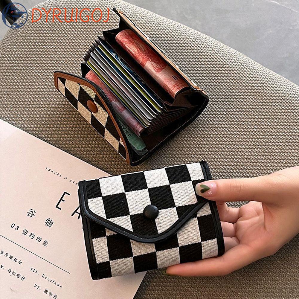 Ví Đựng Tiền Xu Mini Bằng Da PU Họa Tiết Kẻ Sọc / Xe Buýt Thời Trang Cho Nam Và Nữ