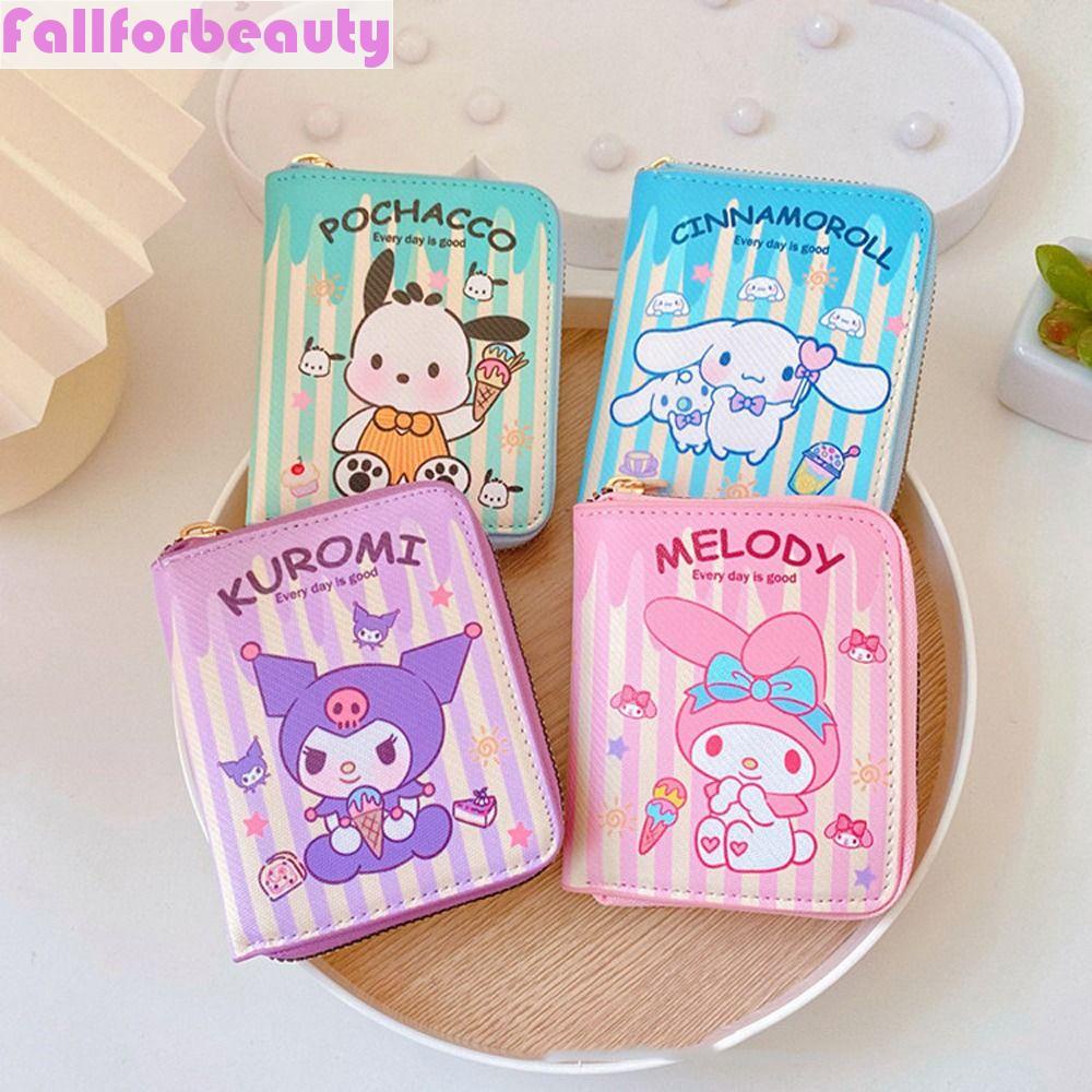 Túi Đựng Tiền Xu / Mỹ Phẩm Bằng Da PU Họa Tiết Mèo Kitty / Cún Con / Cún Đáng Yêu Có Khóa Kéo Tiện Dụng Cho Nữ