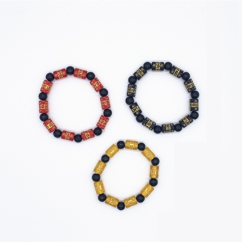 Vòng Đeo Tay May Mắn Bằng Hạt Pha Lê Chữ Phật Giáo