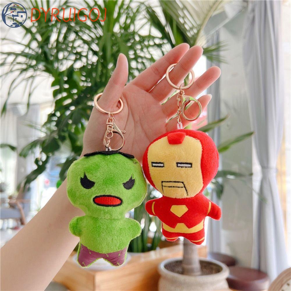 Móc Khóa Nhồi Bông Mềm Hình Người Nhện / Người Sắt / Hulk DIY