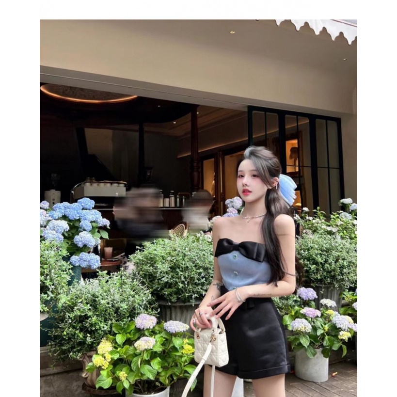 Jumpsuit Ngắn Dáng Ôm Phong Cách Pháp Thời Trang Mùa Hè Kiểu Mới Cho Nữ 8BFF