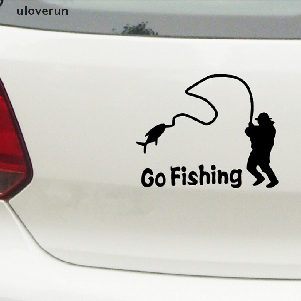 1 X Nhãn Dán Phản Quang Chống Nước Hình Câu Cá Màu Đen vn Cho Xe Hơi uloverun 1 X