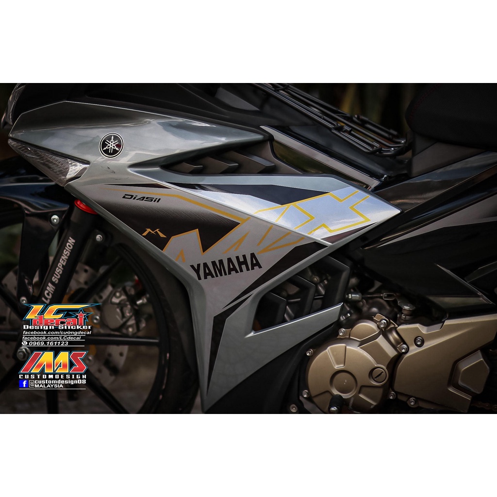 Tem rời Exciter 150 bạc đen - mẫu MXking vàng cao cấp không bay màu