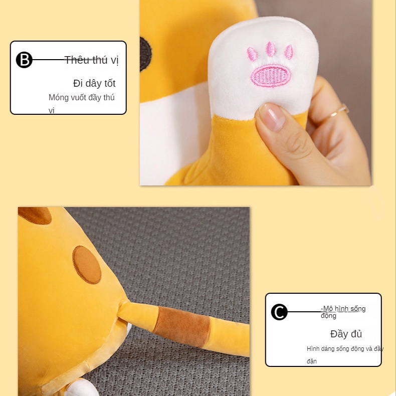 Thú Nhồi Bông Hình Chú Mèo Dễ Thương Cho Bé Gái