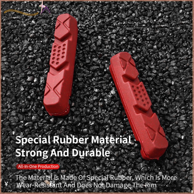 1 Cặp Má Phanh Xe Đạp Chữ V Bằng Cao Su Sợi Carbon Chống Mòn Thay Thế Loại C