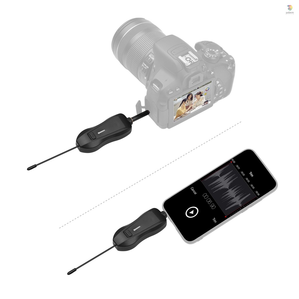 Hệ Thống Micro Andoer Không Dây (2 Bộ Phát Và 1 Bộ Thu 3.5mm) Cổng Sạc Lavalier Dài 20M Tương Thích Với Điện Thoại Và Camera