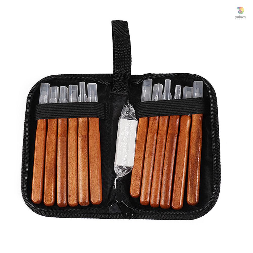 Bộ 12 Dụng Cụ Điêu Khắc Gỗ DIY Chuyên Dụng