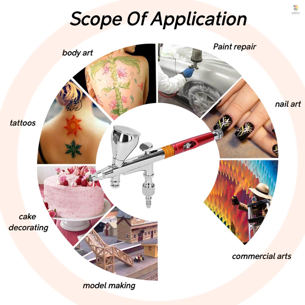 Bộ Máy Bơm Khí T218 0.3mm Max 30PSI Đa Năng Chuyên Nghiệp Cho Mô Hình Nghệ Thuật