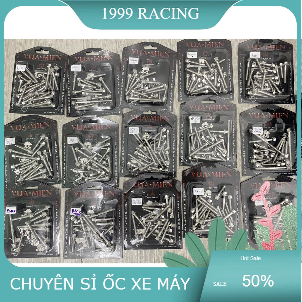 Bộ Ốc Lốc Máy Thái Inox 304 Dành Cho Nhiều Dòng Xe Máy