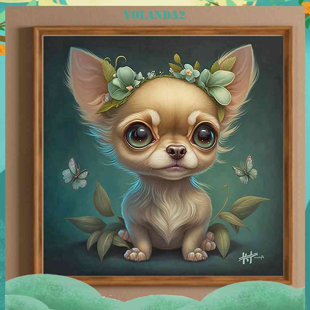 Tranh Đính Đá Kim Cương Toàn Bộ 5D DIY Hình Vẽ Chó Trang Trí Nhà Cửa