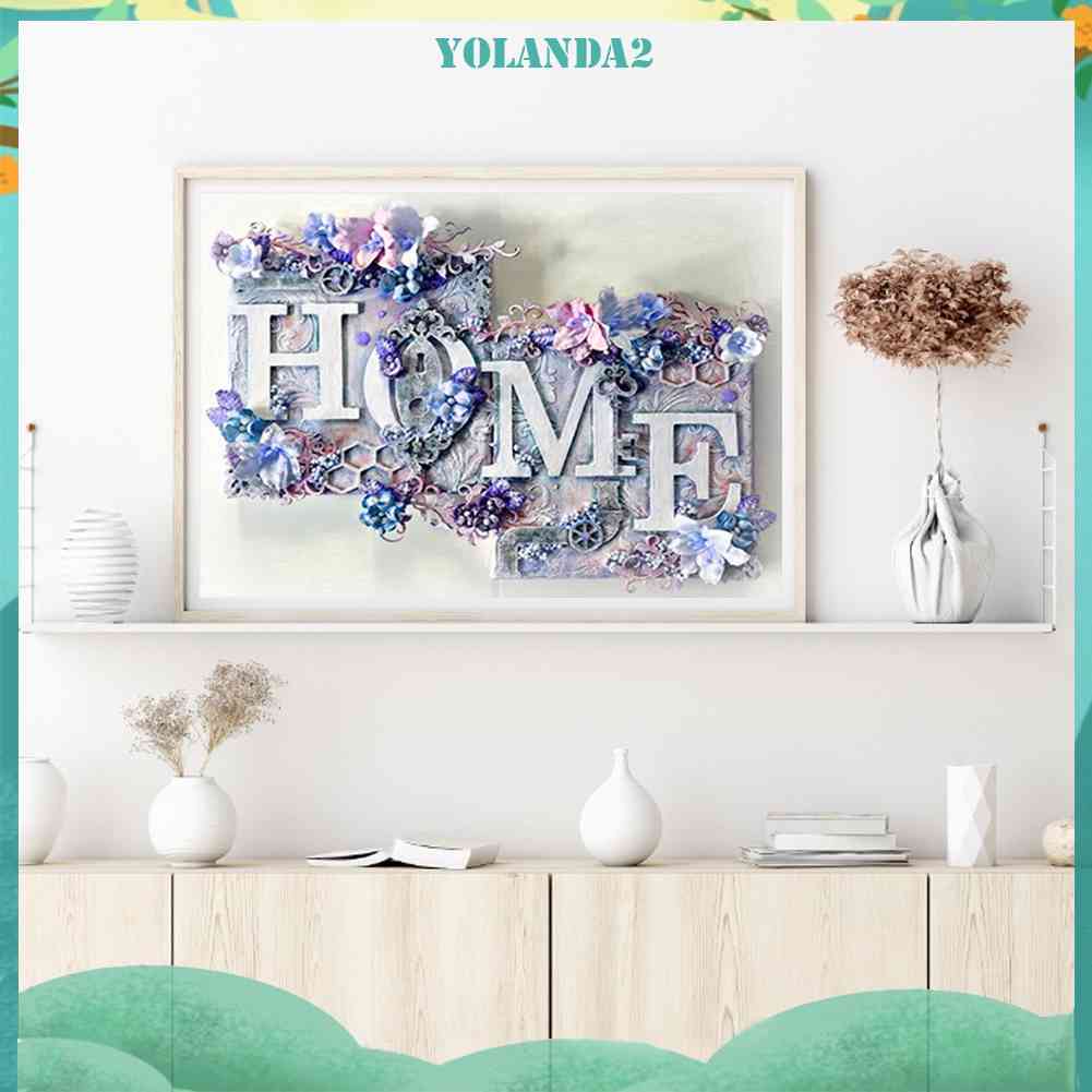 Tranh Đính Đá Kim Cương Toàn Bộ 5D DIY Hình Chữ Cái Trang Trí Nhà Cửa