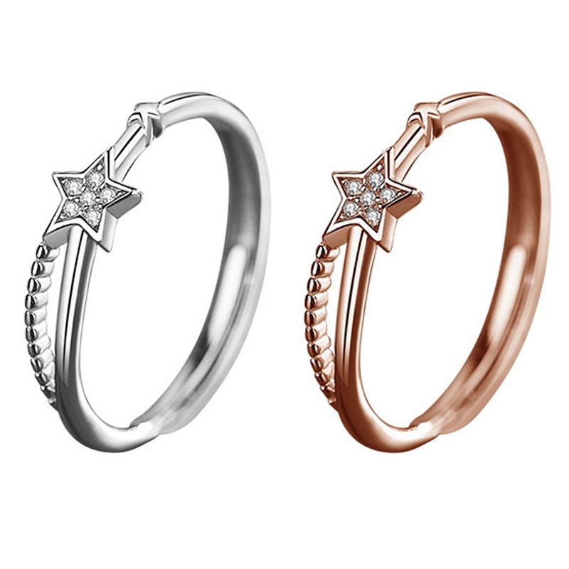 Nhẫn Hở Hình Ngôi Sao Năm Cánh Đính Đá Zircon Thời Trang Cho Nữ