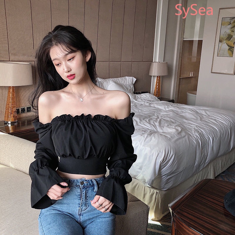 Áo Kiểu Tay Phồng Cổ Vuông Phối Ren Phong Cách Pháp Xinh Xắn Cho Nữ