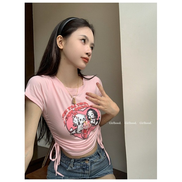 NZN Áo Thun Croptop Tay Ngắn In Họa Tiết Y2K Thời Trang Quyến Rũ Cho Nữ