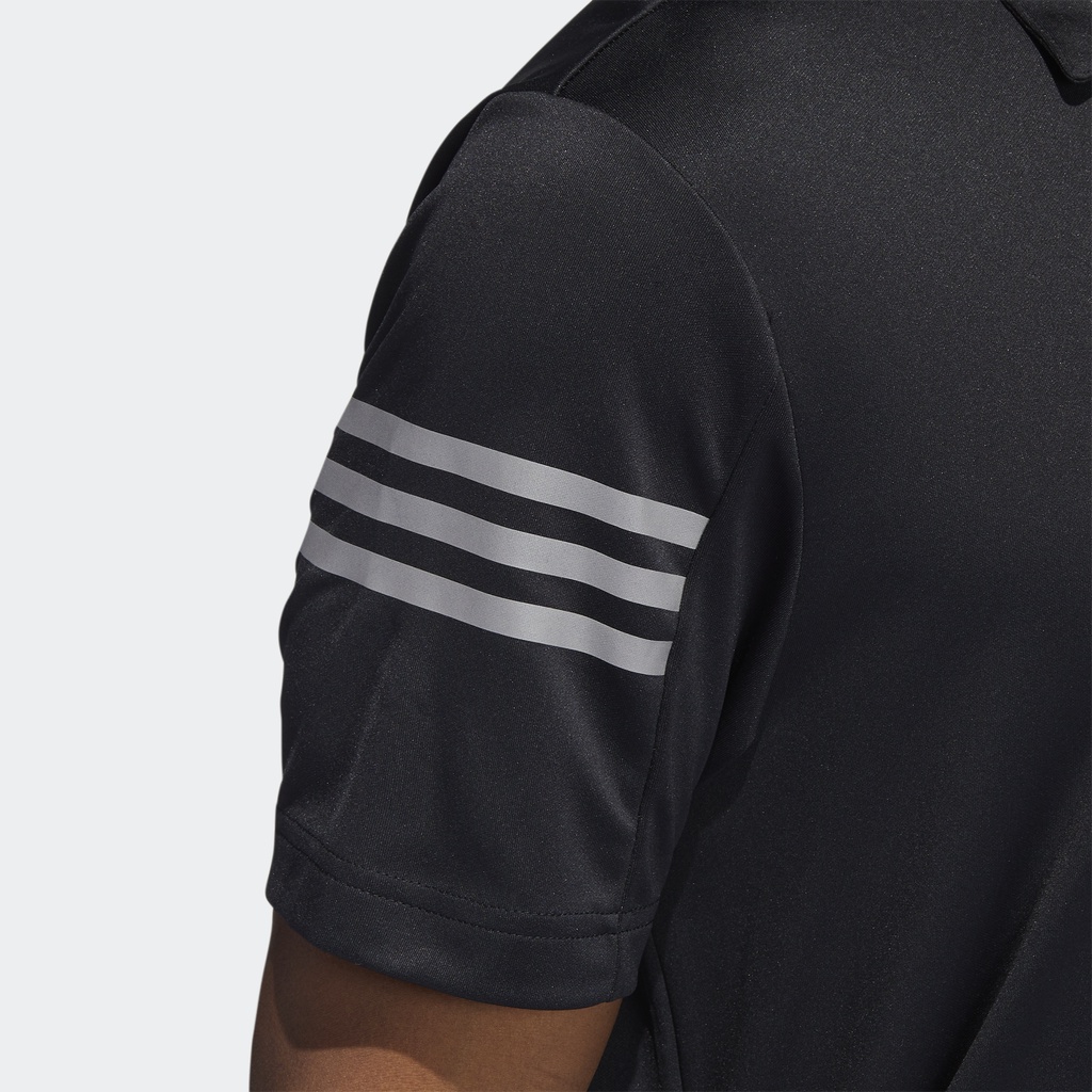 Adidas Đánh gôn Áo Polo 3 Sọc Nam Đen HC5351