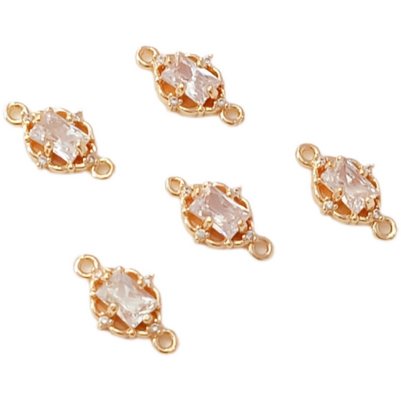 Dây Chuyền / Vòng Tay Thủ Công Mạ Vàng 14k Đính Đá Zircon Nhiều Màu Sắc