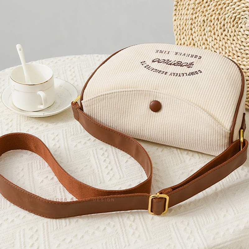 Túi Đeo Chéo Vai Họa Tiết Thêu Đơn Giản Phong Cách Hàn Quốc Cho Nữ