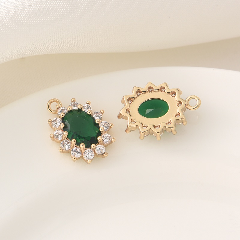 Mặt Dây Chuyền Thủ Công Mạ Vàng 14k Đính Đá Zircon Hình Hoa Nhỏ