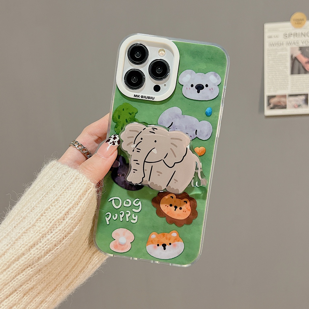 Ốp Điện Thoại TPU Mềm Trong Suốt Họa Tiết Sở Thú Hoạt Hình Dễ Thương Cho iphone 14 13 11 12 Pro Max Đứng