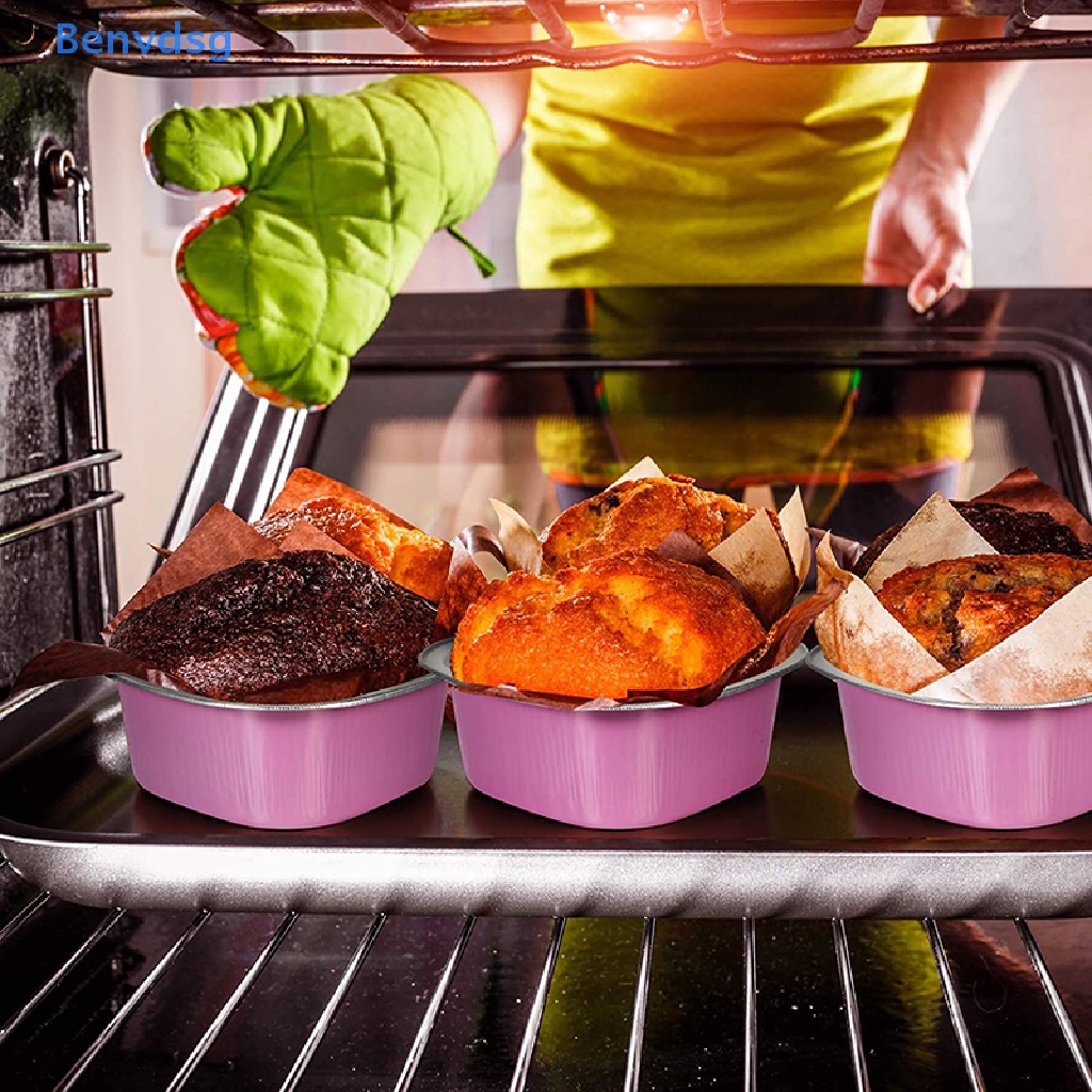 Set 10 Cốc Lá Nhôm Đựng Bánh Cupcake Hình Trái Tim Có Nắp Đậy 3.4 Ounces well