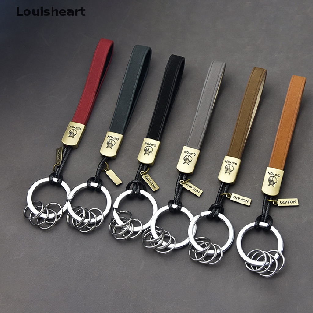Móc Chìa Khóa Xe Hơi Bằng Da Thật Màu Trơn Sáng Tạo Thương Hiệu Louisheart TFG