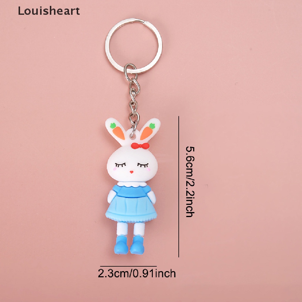 Móc Khóa Hình Thỏ Hồng Louisheart Dễ Thương Dành Cho Cặp Đôi TFG
