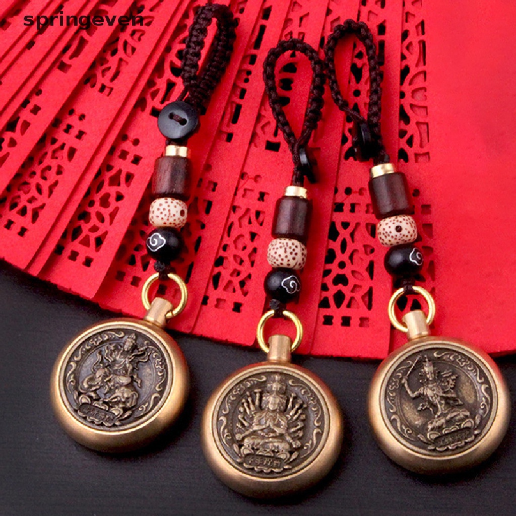 Móc Khóa Xe Hơi Bằng Đồng Thau Hình Phật Hoàng Đạo May Mắn