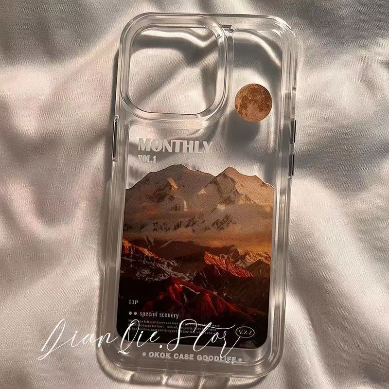 ✅Ốp Điện Thoại Trong Suốt Họa Tiết Núi Tuyết Cho Iphone Xr xr11 12xs 14pro promax