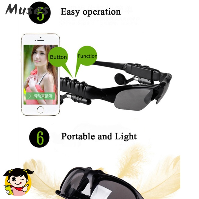 Kính Mát Thông Minh Kết Nối Bluetooth 5.0 Chống Tia Uv400